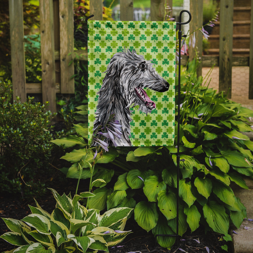 Scottish Deerhound Lucky Shamrock St. Patrick's Day Garden Flag Mailbox Decorative Yard Banner Outside Patio Artwork for Flower Beds, Garden Size, Multicolor