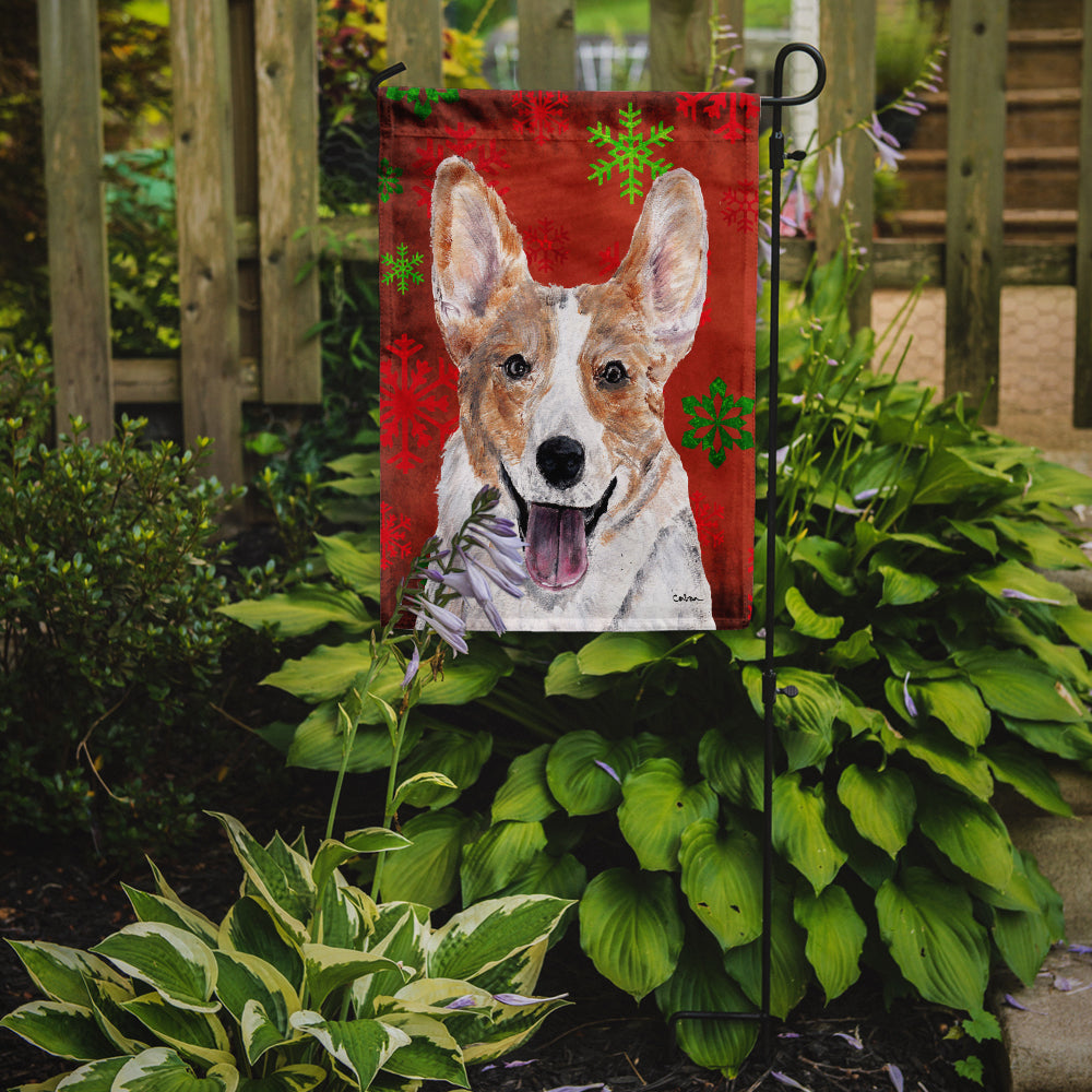 Cardigan Corgi Red Snowflakes Holiday Garden Flag Mailbox Decorative Yard Banner Outside Patio Artwork for Flower Beds, Garden Size, Multicolor