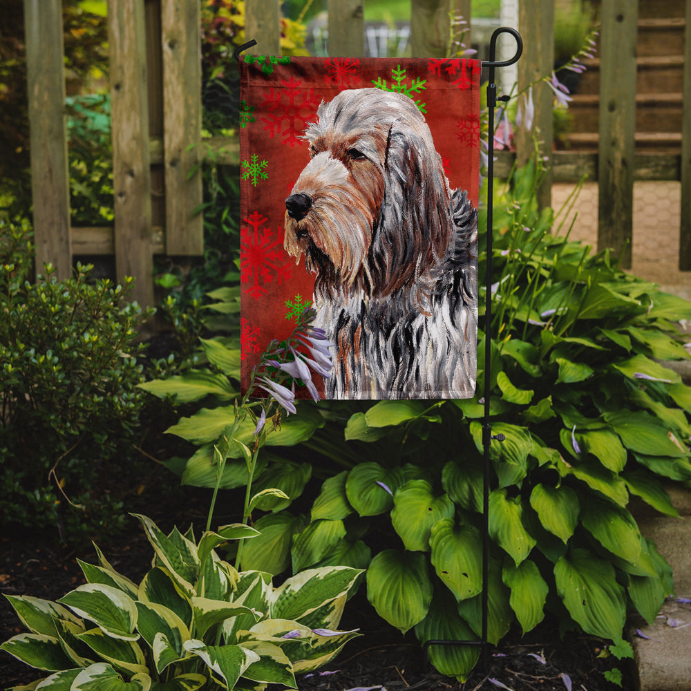 Otterhound Red Snowflakes Holiday Garden Flag Mailbox Decorative Yard Banner Outside Patio Artwork for Flower Beds, Garden Size, Multicolor