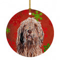 Otterhound Red Snowflakes Holiday Ceramic Ornament Christmas Tree Hanging Decorations for Home Christmas Holiday, Party, Gift, 3 in, Multicolor