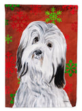 Havanese Red Snowflakes Holiday Garden Flag Mailbox Decorative Yard Banner Outside Patio Artwork for Flower Beds, Garden Size, Multicolor