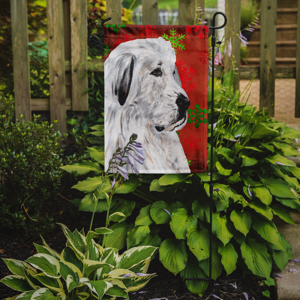 Great Pyrenees Red Snowflakes Holiday Garden Flag Mailbox Decorative Yard Banner Outside Patio Artwork for Flower Beds, Garden Size, Multicolor