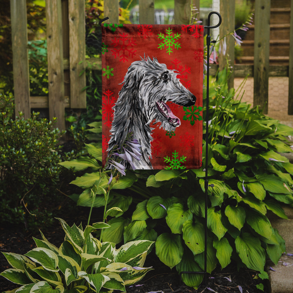 Scottish Deerhound Red Snowflakes Holiday Garden Flag Mailbox Decorative Yard Banner Outside Patio Artwork for Flower Beds, Garden Size, Multicolor