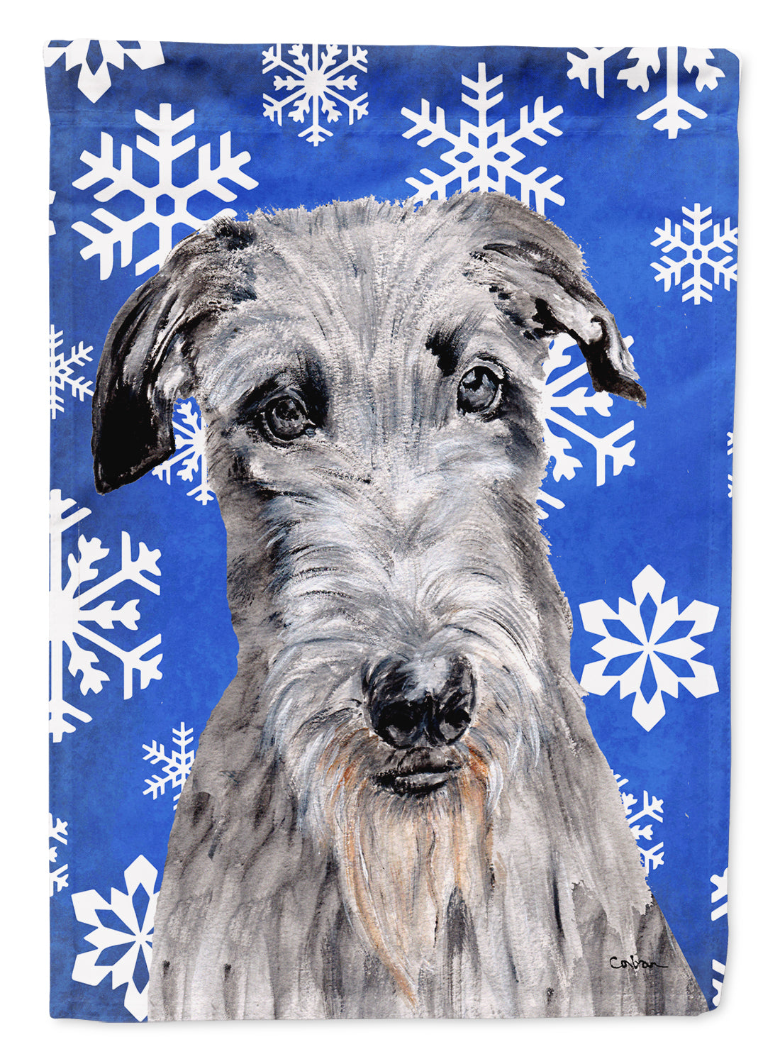 Scottish Deerhound Winter Snowflakes Garden Flag Mailbox Decorative Yard Banner Outside Patio Artwork for Flower Beds, Garden Size, Multicolor