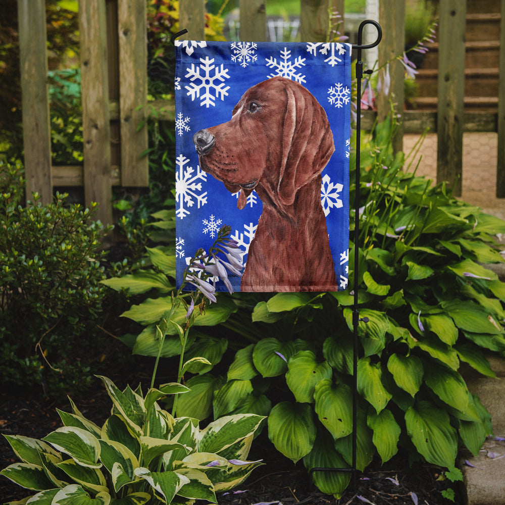 Redbone Coonhound Winter Snowflakes Garden Flag Mailbox Decorative Yard Banner Outside Patio Artwork for Flower Beds, Garden Size, Multicolor