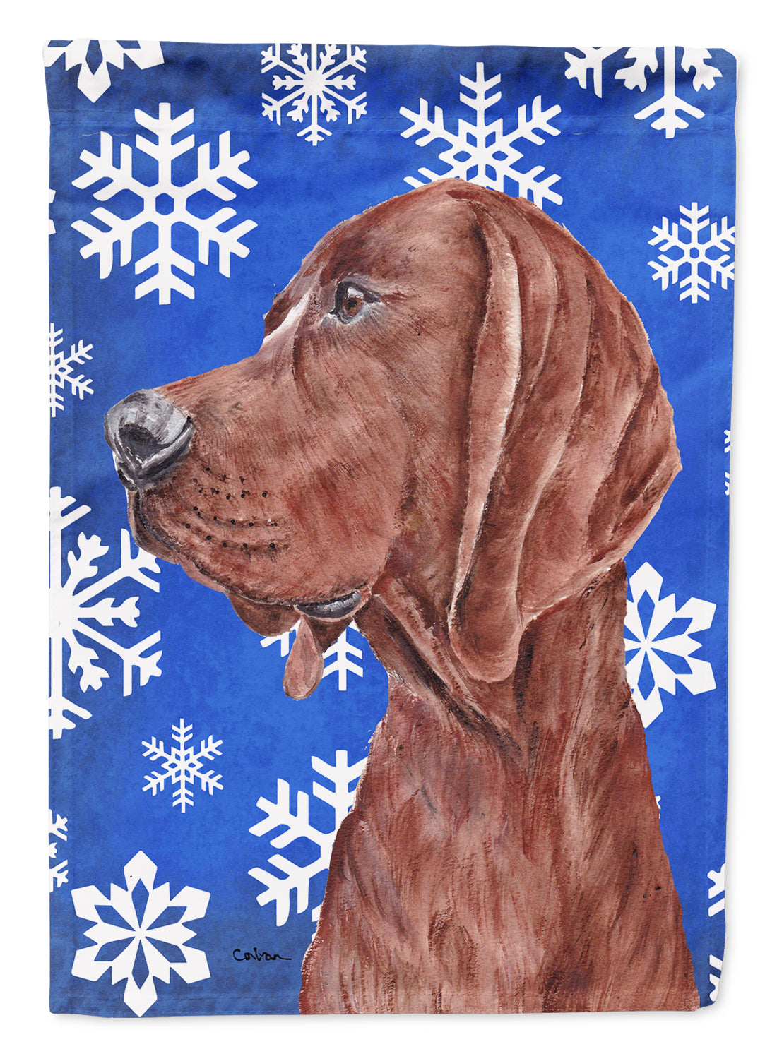 Redbone Coonhound Winter Snowflakes Garden Flag Mailbox Decorative Yard Banner Outside Patio Artwork for Flower Beds, Garden Size, Multicolor