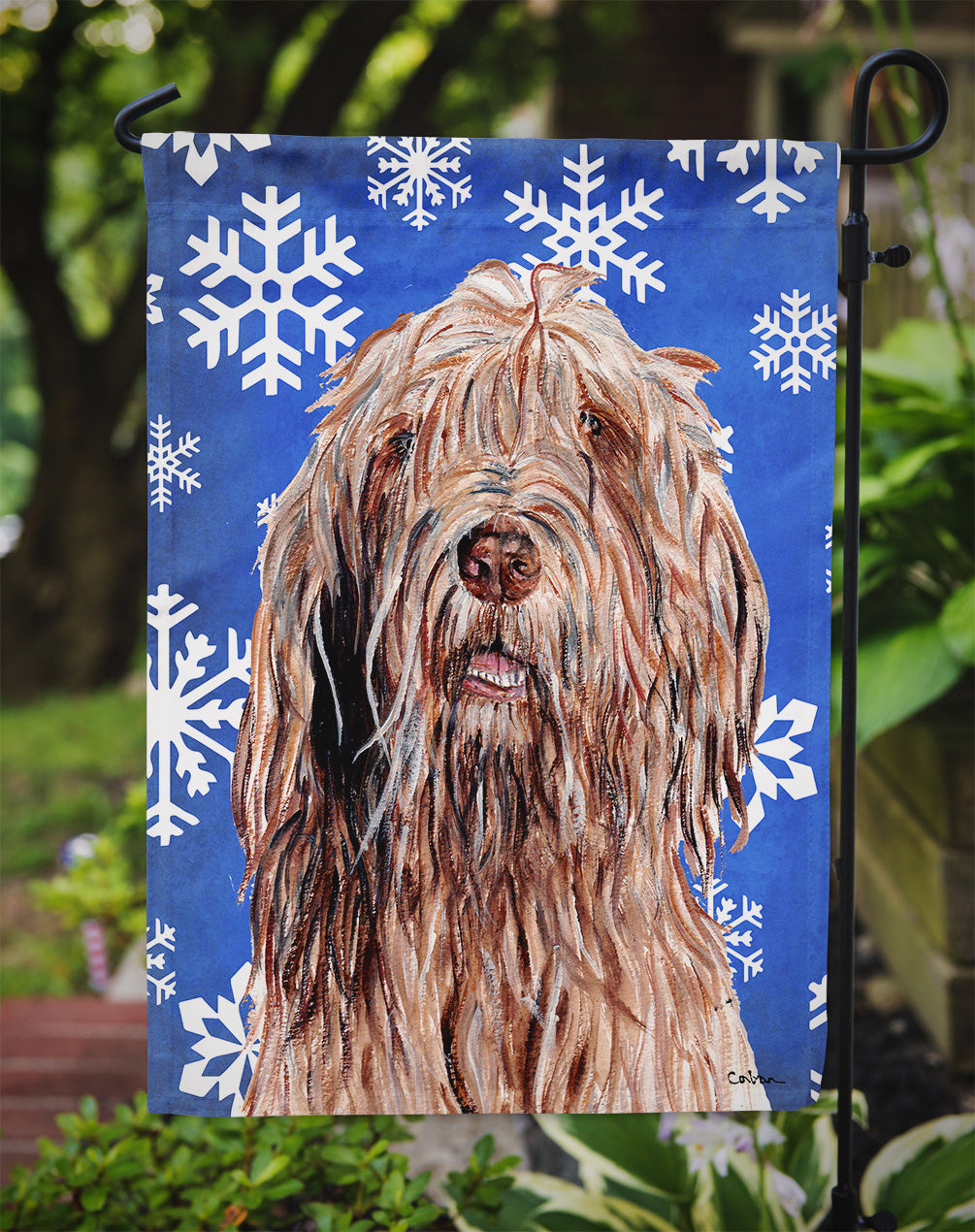 Otterhound Winter Snowflakes Garden Flag Mailbox Decorative Yard Banner Outside Patio Artwork for Flower Beds, Garden Size, Multicolor