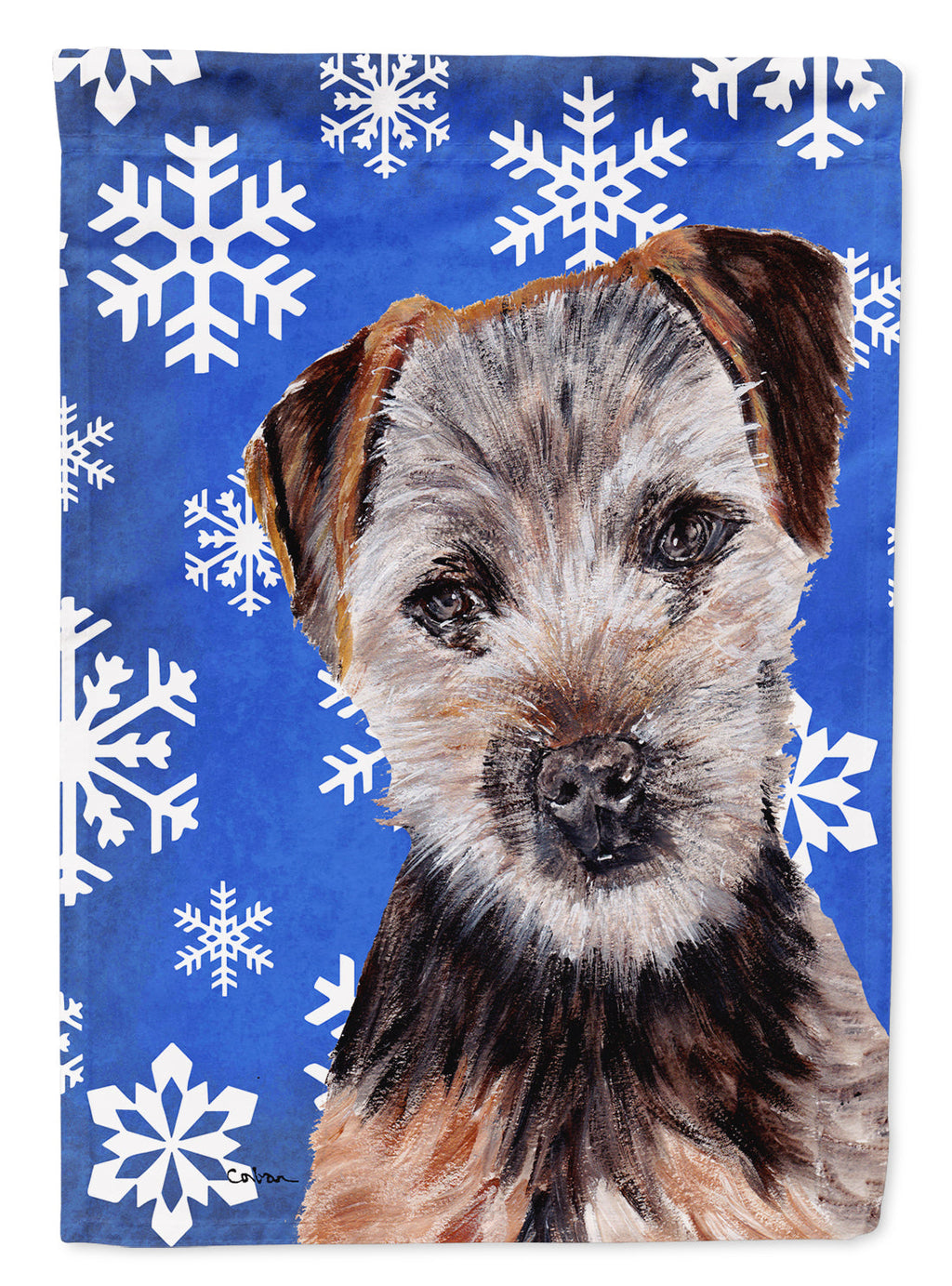 Norfolk Terrier Puppy Winter Snowflakes Garden Flag Mailbox Decorative Yard Banner Outside Patio Artwork for Flower Beds, Garden Size, Multicolor