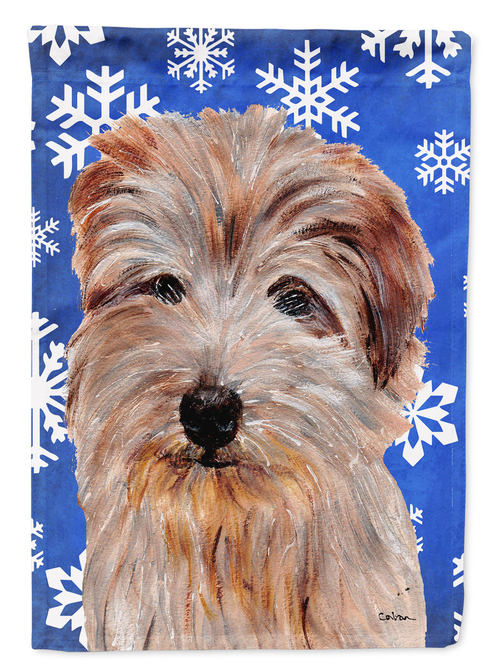 Norfolk Terrier Winter Snowflakes Garden Flag Mailbox Decorative Yard Banner Outside Patio Artwork for Flower Beds, Garden Size, Multicolor