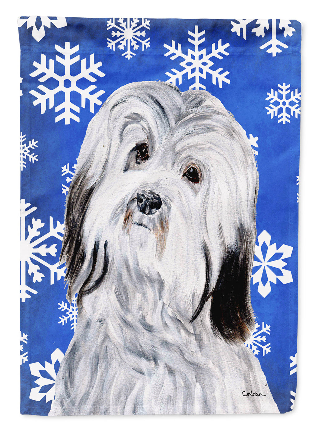 Havanese Winter Snowflakes Garden Flag Mailbox Decorative Yard Banner Outside Patio Artwork for Flower Beds, Garden Size, Multicolor