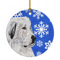 Great Pyrenees Winter Snowflakes Ceramic Ornament Christmas Tree Hanging Decorations for Home Christmas Holiday, Party, Gift, 3 in, Multicolor