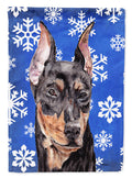 German Pinscher Winter Snowflakes Garden Flag Mailbox Decorative Yard Banner Outside Patio Artwork for Flower Beds, Garden Size, Multicolor