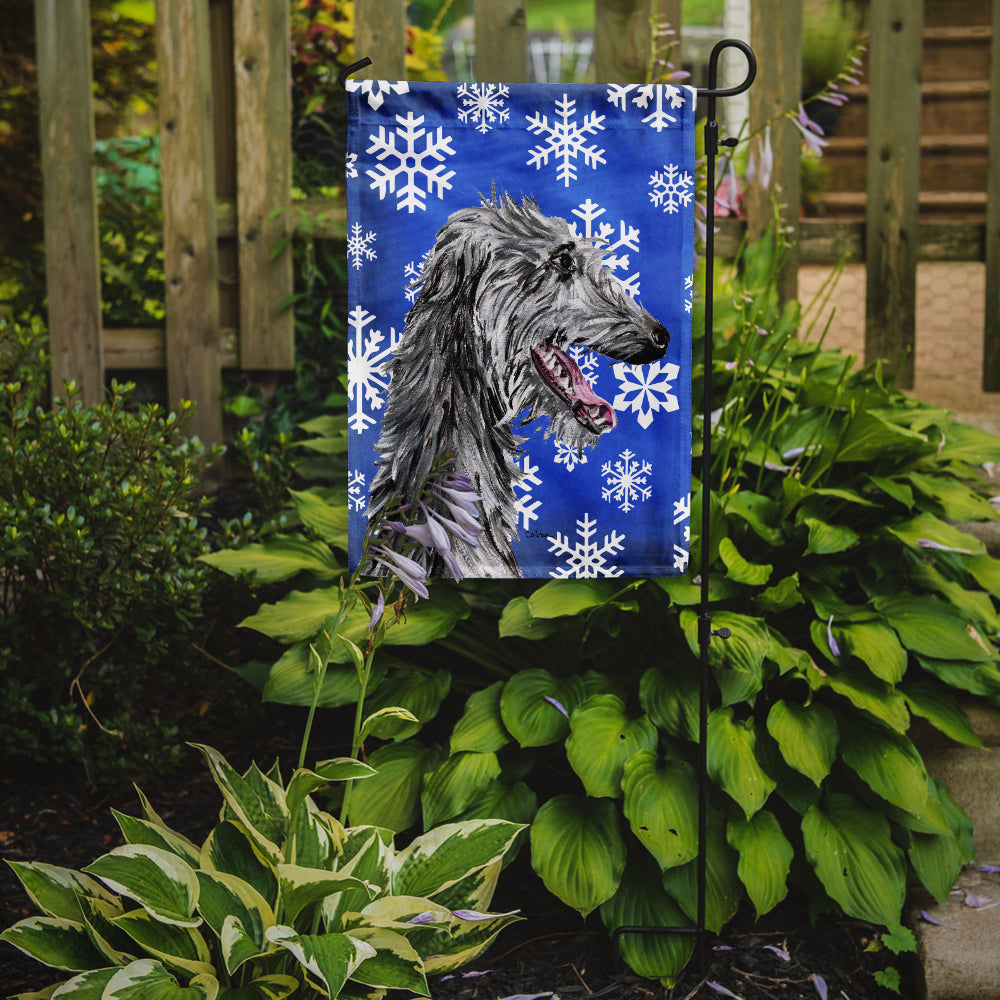 Scottish Deerhound Winter Snowflakes Garden Flag Mailbox Decorative Yard Banner Outside Patio Artwork for Flower Beds, Garden Size, Multicolor