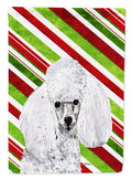White Toy Poodle Candy Cane Christmas Garden Flag Mailbox Decorative Yard Banner Outside Patio Artwork for Flower Beds, Garden Size, Multicolor