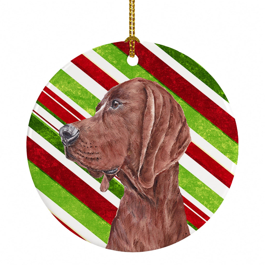 Redbone Coonhound Candy Cane Christmas Ceramic Ornament Christmas Tree Hanging Decorations for Home Christmas Holiday, Party, Gift, 3 in, Multicolor