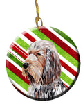 Otterhound Candy Cane Christmas Ceramic Ornament Christmas Tree Hanging Decorations for Home Christmas Holiday, Party, Gift, 3 in, Multicolor