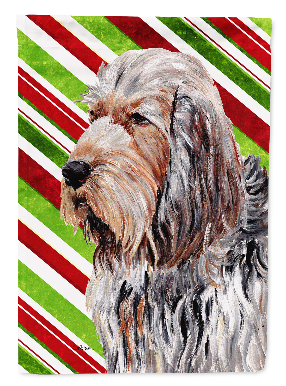 Otterhound Candy Cane Christmas Garden Flag Mailbox Decorative Yard Banner Outside Patio Artwork for Flower Beds, Garden Size, Multicolor