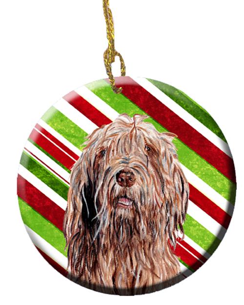 Otterhound Candy Cane Christmas Ceramic Ornament Christmas Tree Hanging Decorations for Home Christmas Holiday, Party, Gift, 3 in, Multicolor