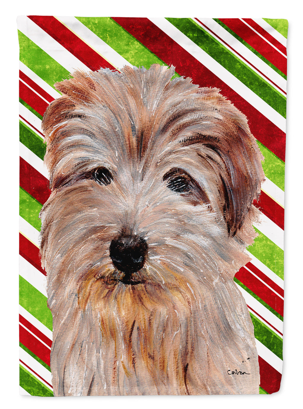 Norfolk Terrier Candy Cane Christmas Garden Flag Mailbox Decorative Yard Banner Outside Patio Artwork for Flower Beds, Garden Size, Multicolor