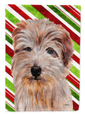 Norfolk Terrier Candy Cane Christmas Garden Flag Mailbox Decorative Yard Banner Outside Patio Artwork for Flower Beds, Garden Size, Multicolor