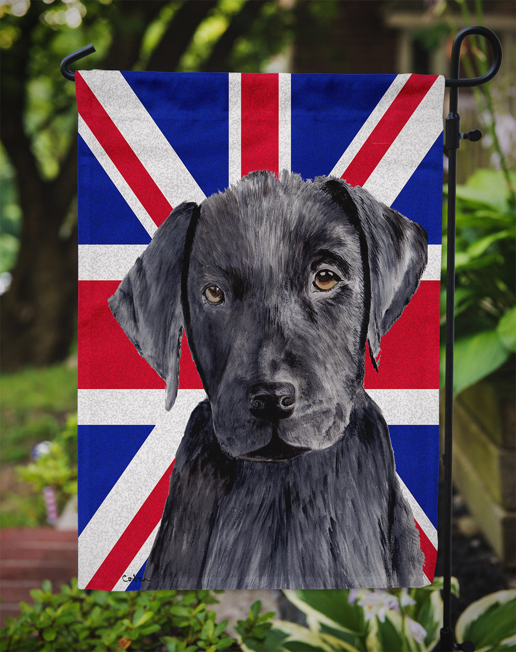 Labrador with English Union Jack British Flag Garden Flag Mailbox Decorative Yard Banner Outside Patio Artwork for Flower Beds, Garden Size, Multicolor