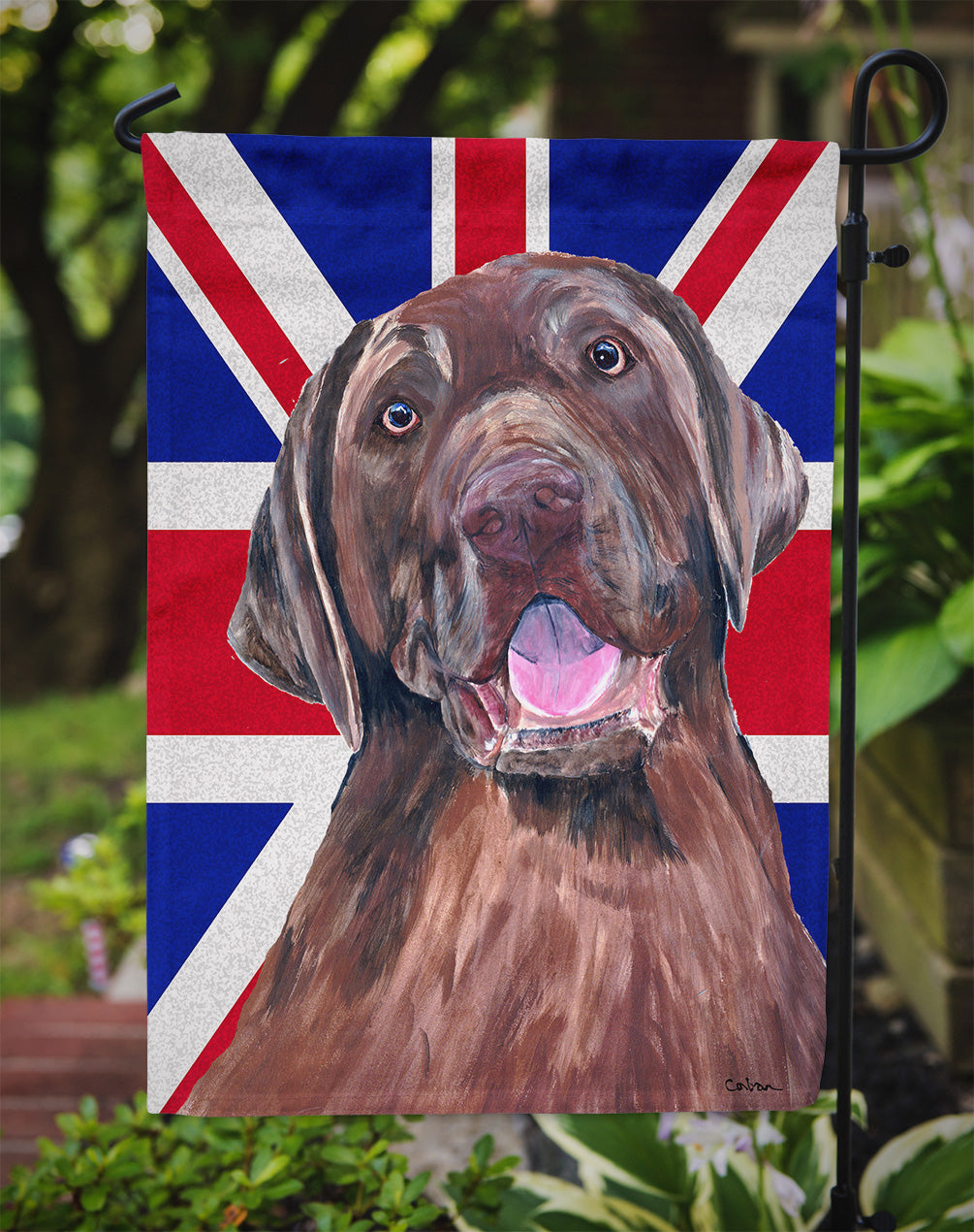 Labrador with English Union Jack British Flag Garden Flag Mailbox Decorative Yard Banner Outside Patio Artwork for Flower Beds, Garden Size, Multicolor