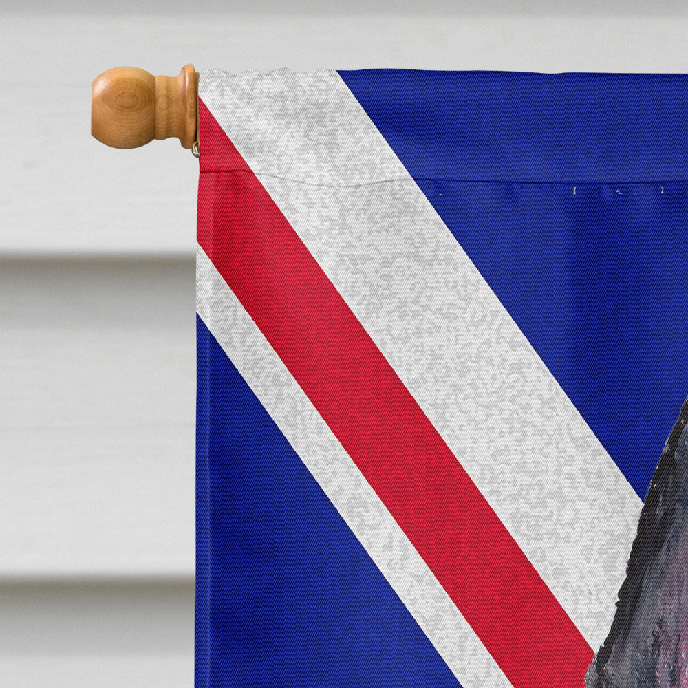 Scottish Terrier with English Union Jack British Flag House Flag 28x40 Porch Sleeve Pole Decorative Outside Yard Banner Artwork Wall Hanging, Polyester