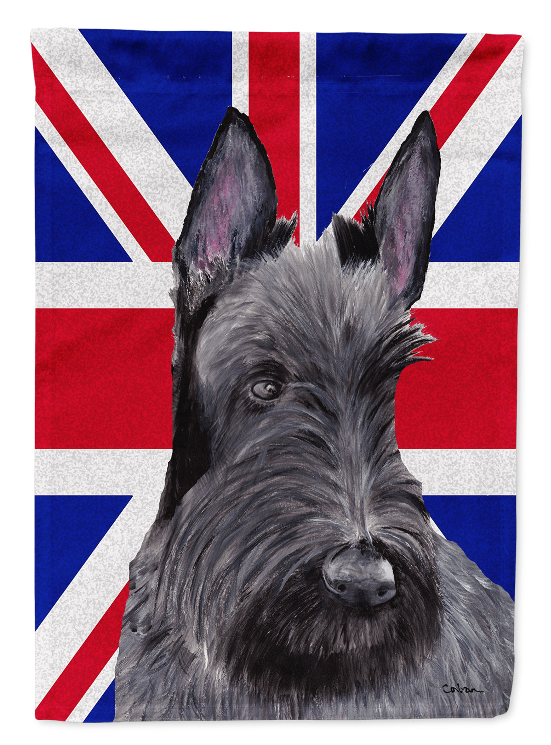 Scottish Terrier with English Union Jack British Flag Garden Flag Mailbox Decorative Yard Banner Outside Patio Artwork for Flower Beds, Garden Size, Multicolor