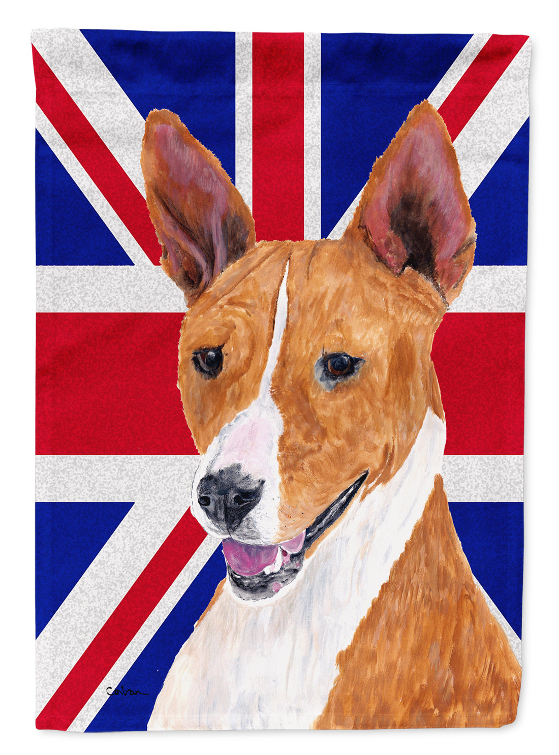 Basenji with English Union Jack British Flag Garden Flag Mailbox Decorative Yard Banner Outside Patio Artwork for Flower Beds, Garden Size, Multicolor