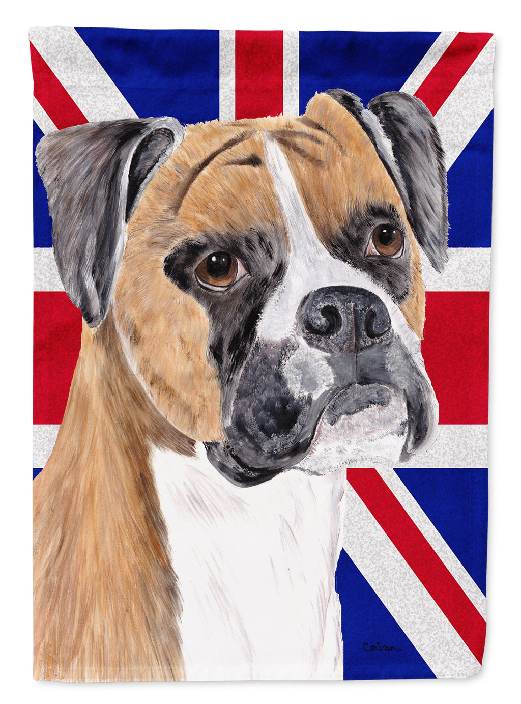 Boxer with English Union Jack British Flag Garden Flag Mailbox Decorative Yard Banner Outside Patio Artwork for Flower Beds, Garden Size, Multicolor