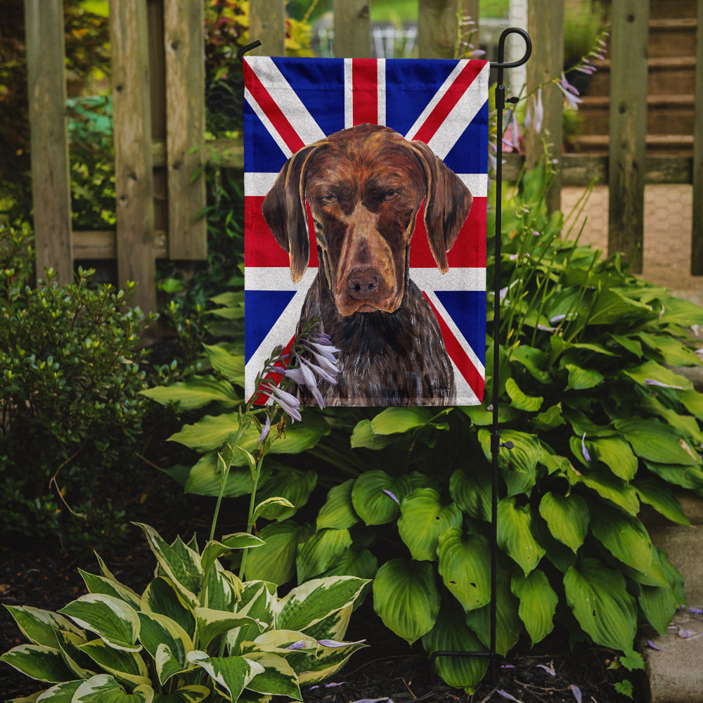 German Shorthaired Pointer with English Union Jack British Flag Garden Flag Mailbox Decorative Yard Banner Outside Patio Artwork for Flower Beds, Garden Size, Multicolor