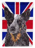 Australian Cattle Dog with English Union Jack British Flag Garden Flag Mailbox Decorative Yard Banner Outside Patio Artwork for Flower Beds, Garden Size, Multicolor