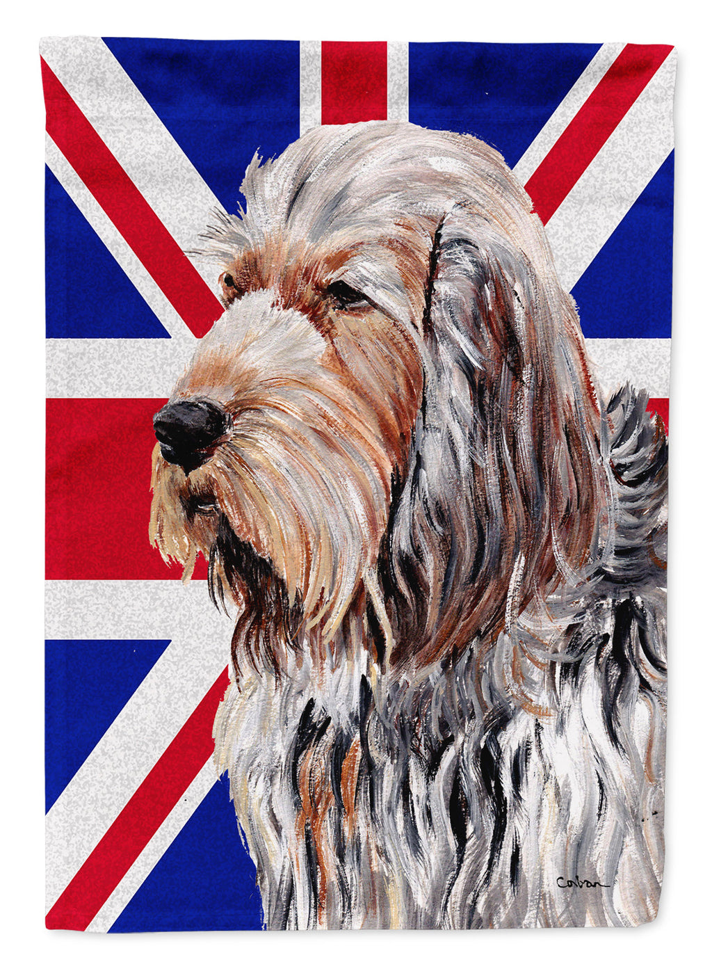 Otterhound with English Union Jack British Flag Garden Flag Mailbox Decorative Yard Banner Outside Patio Artwork for Flower Beds, Garden Size, Multicolor