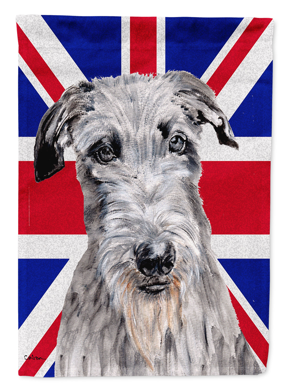 Scottish Deerhound with English Union Jack British Flag Garden Flag Mailbox Decorative Yard Banner Outside Patio Artwork for Flower Beds, Garden Size, Multicolor