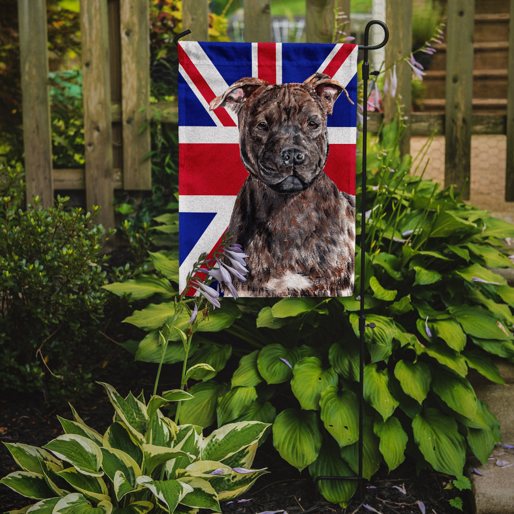 Staffordshire Bull Terrier Staffie with English Union Jack British Flag Garden Flag Mailbox Decorative Yard Banner Outside Patio Artwork for Flower Beds, Garden Size, Multicolor