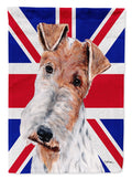 Wire Fox Terrier with English Union Jack British Flag Garden Flag Mailbox Decorative Yard Banner Outside Patio Artwork for Flower Beds, Garden Size, Multicolor