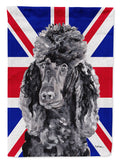 Black Standard Poodle with English Union Jack British Flag Garden Flag Mailbox Decorative Yard Banner Outside Patio Artwork for Flower Beds, Garden Size, Multicolor