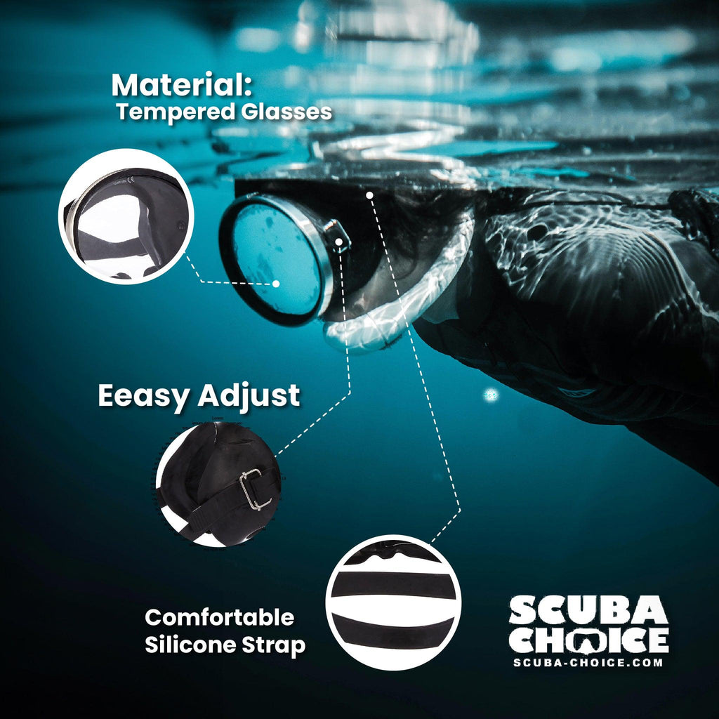 Spearfishing Free Dive Stainless Steel Oval Shape Classic Rubber Mask