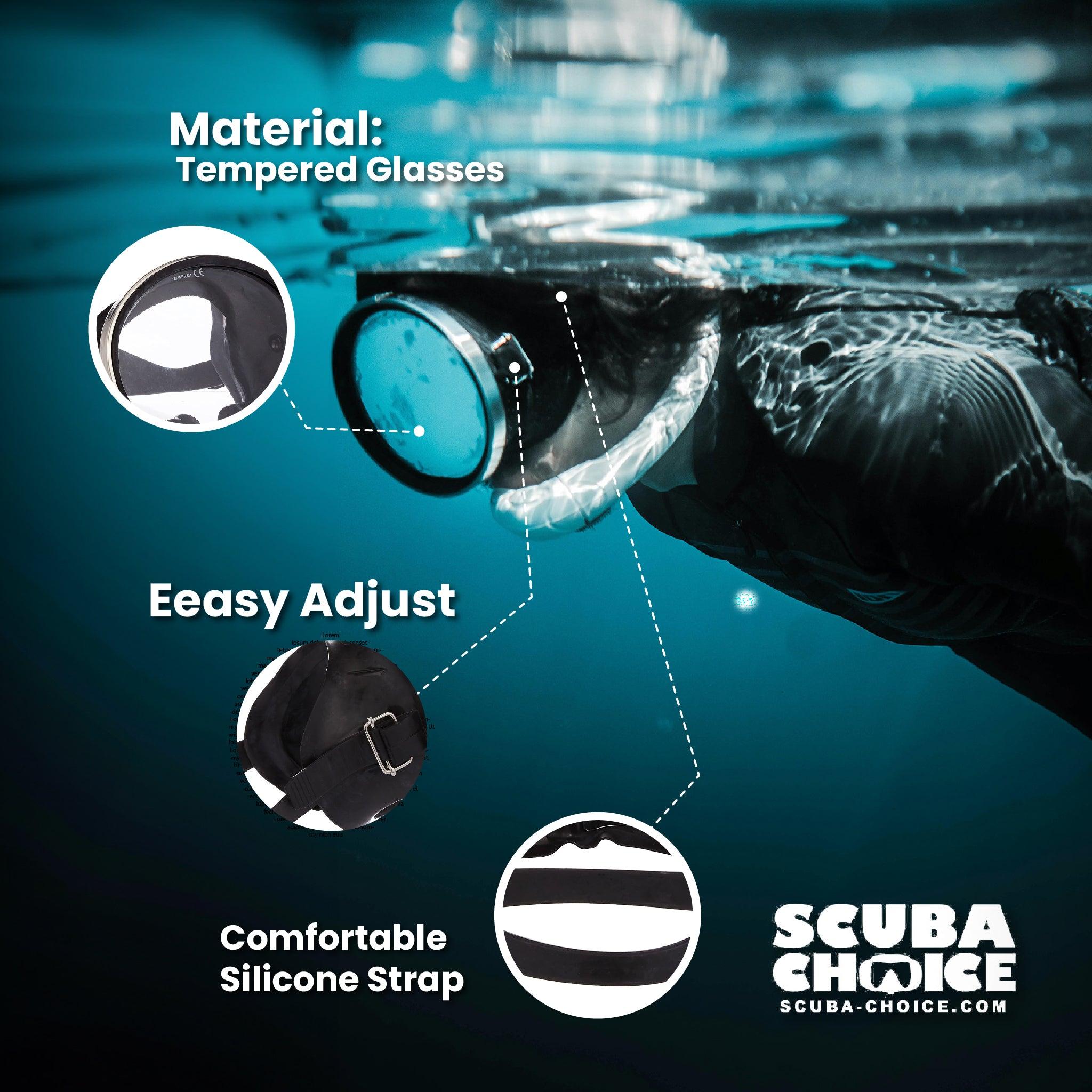 Spearfishing Free Dive Stainless Steel Oval Shape Classic Rubber Mask