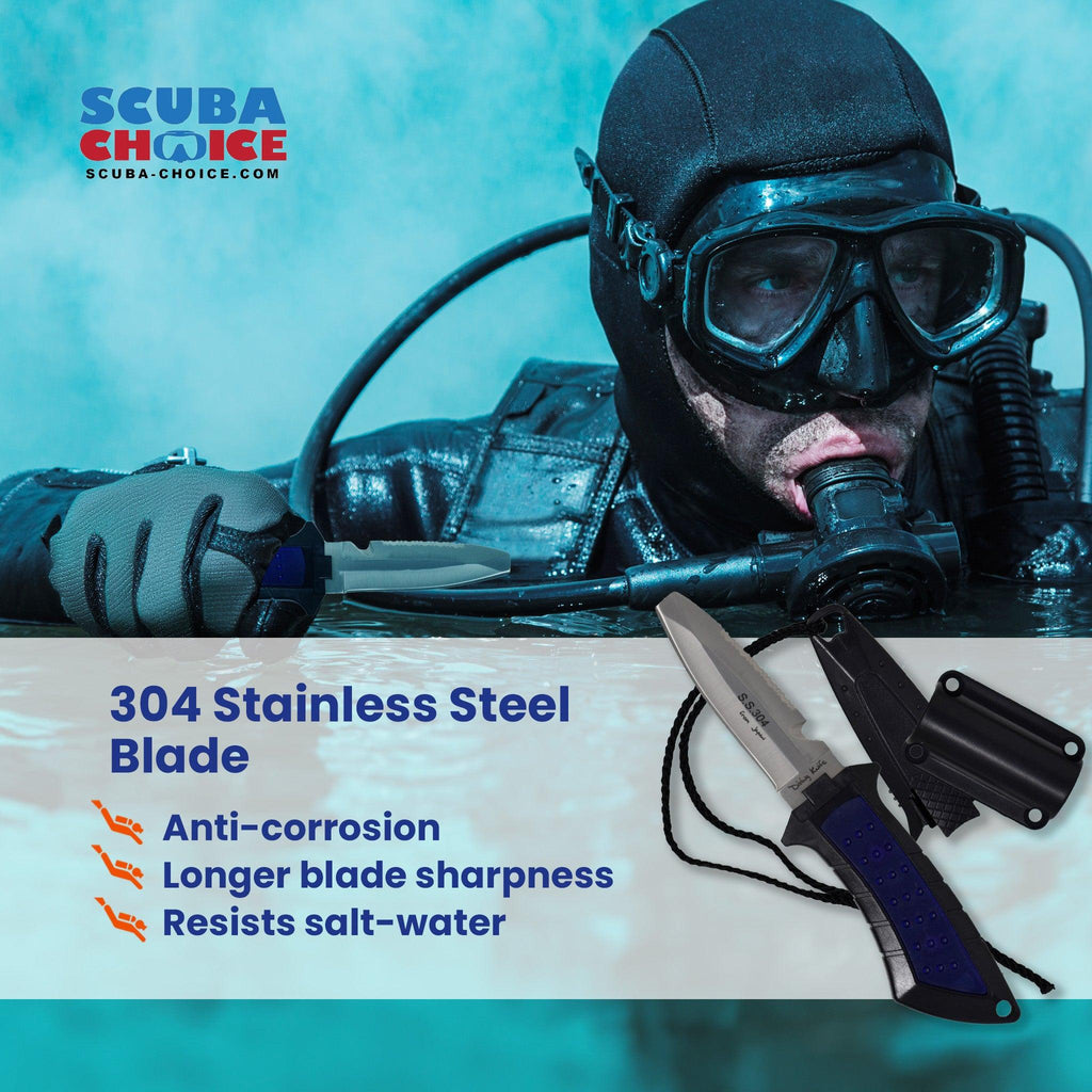 Scuba Diving Boating Low Volume Stainless Steel Blunt Tip BCD Knife