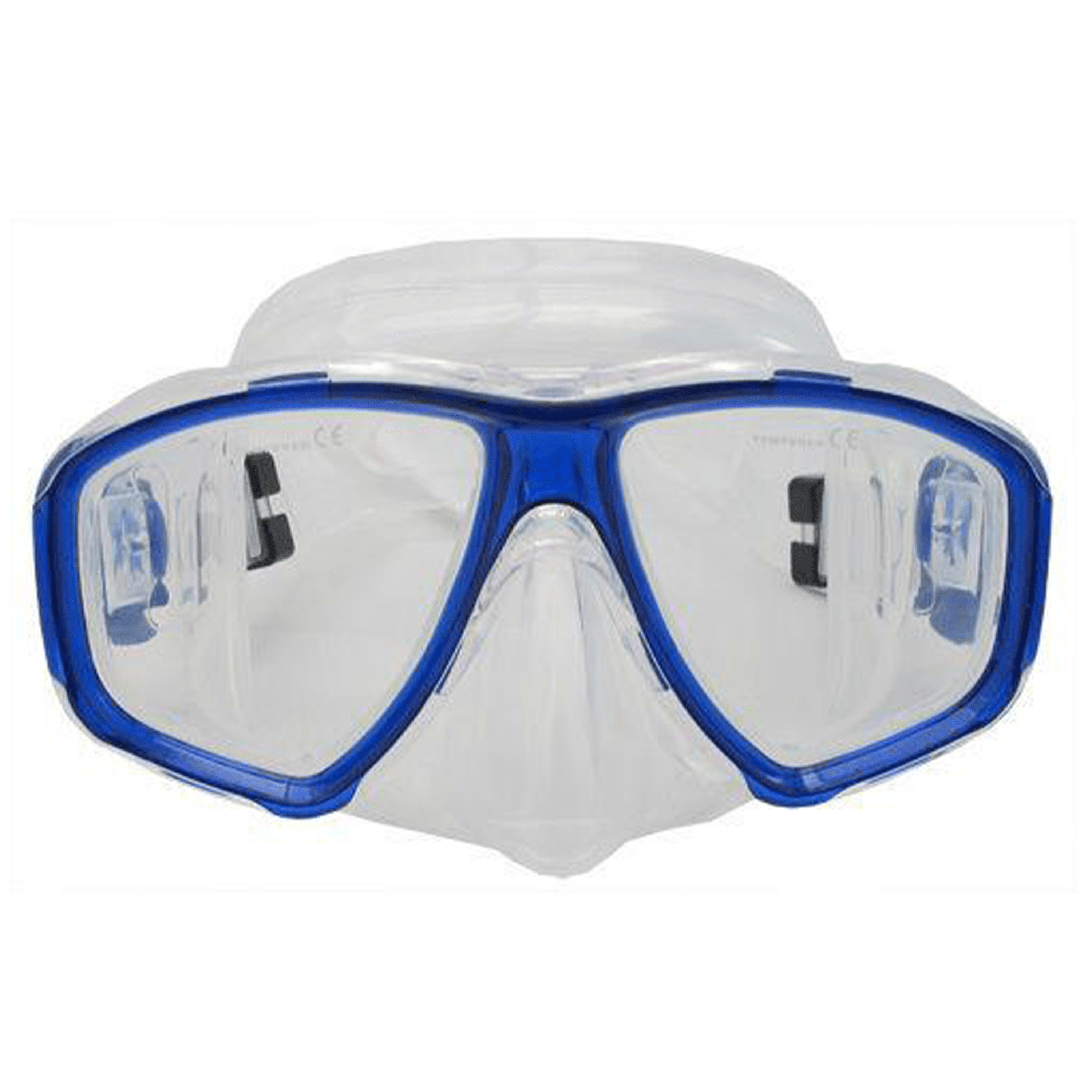 Palantic M36 Translucent Blue/Clear Silicone RX Farsighted Full Lenses Dive/Snorkeling Mask