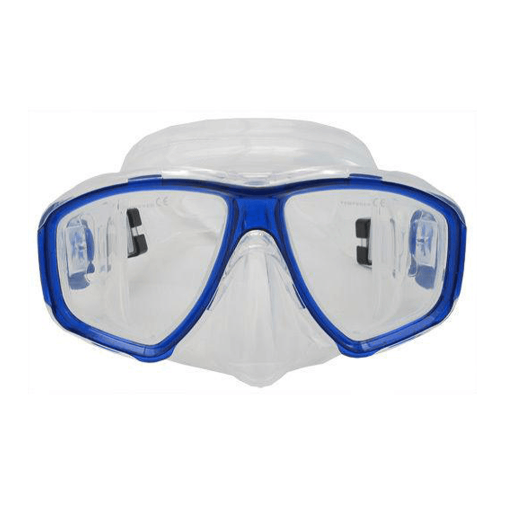 Palantic M36 Translucent Blue/Clear Silicone RX Nearsighted Lenses Dive/Snorkeling Mask