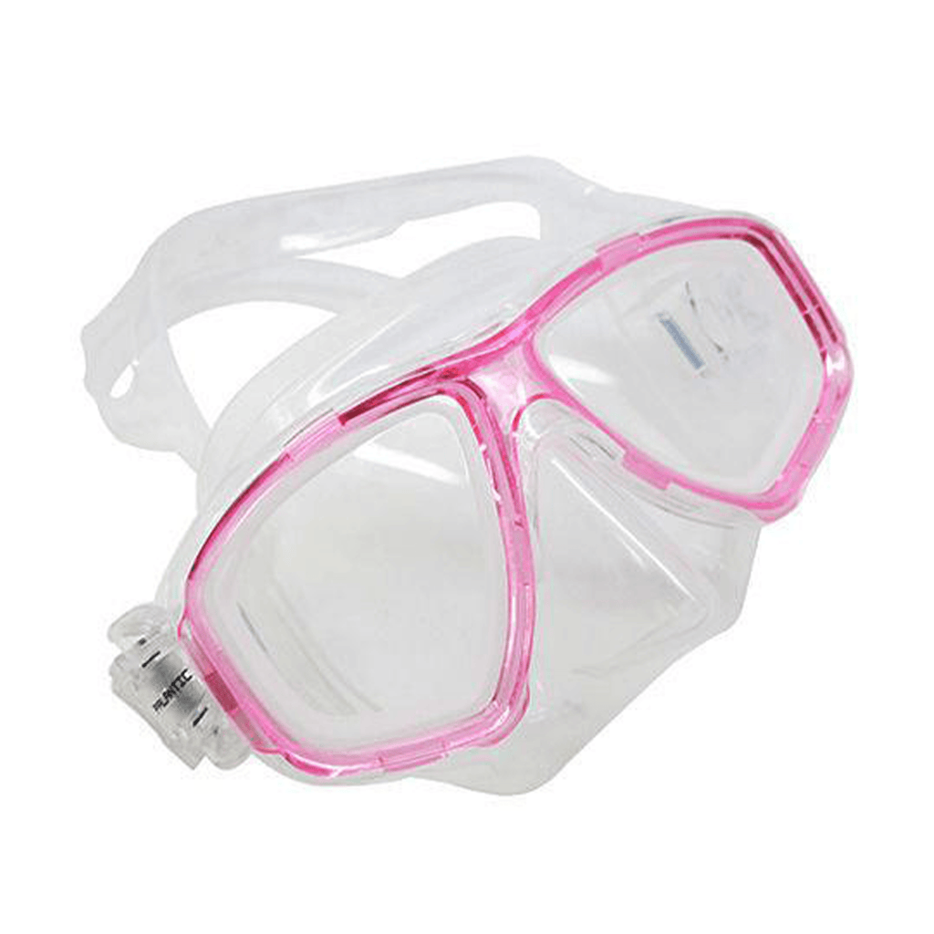 Palantic M36 Translucent Pink/Clear Silicone RX Farsighted Full Lenses Dive/Snorkeling Mask