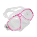 Palantic M36 Translucent Pink/Clear Silicone RX Farsighted Full Lenses Dive/Snorkeling Mask