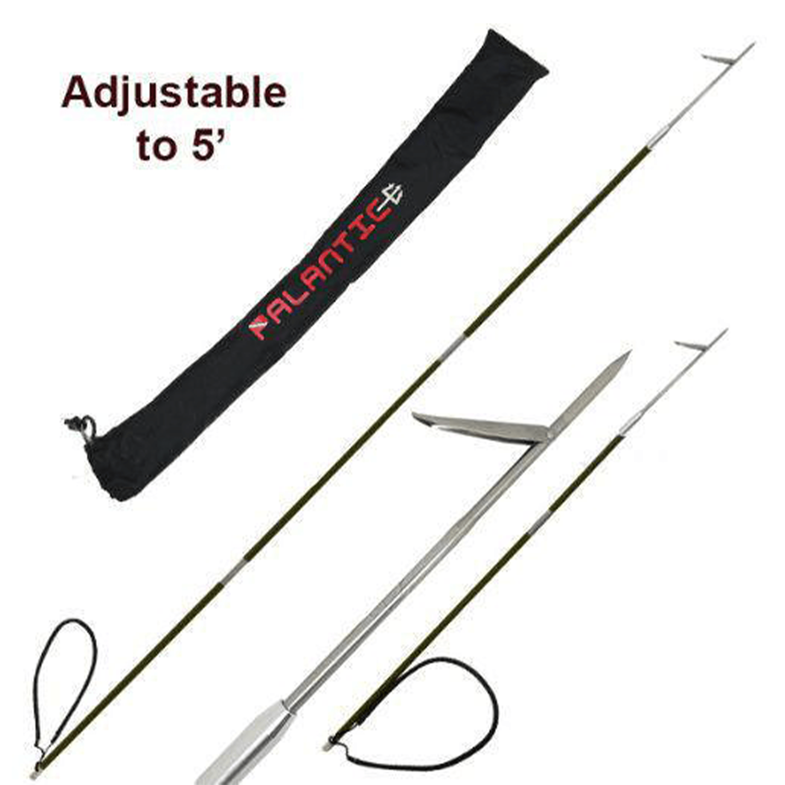 CARBON FIBER 7' Travel Spearfishing 3-Piece Pole Spear Single Flopper Tip
