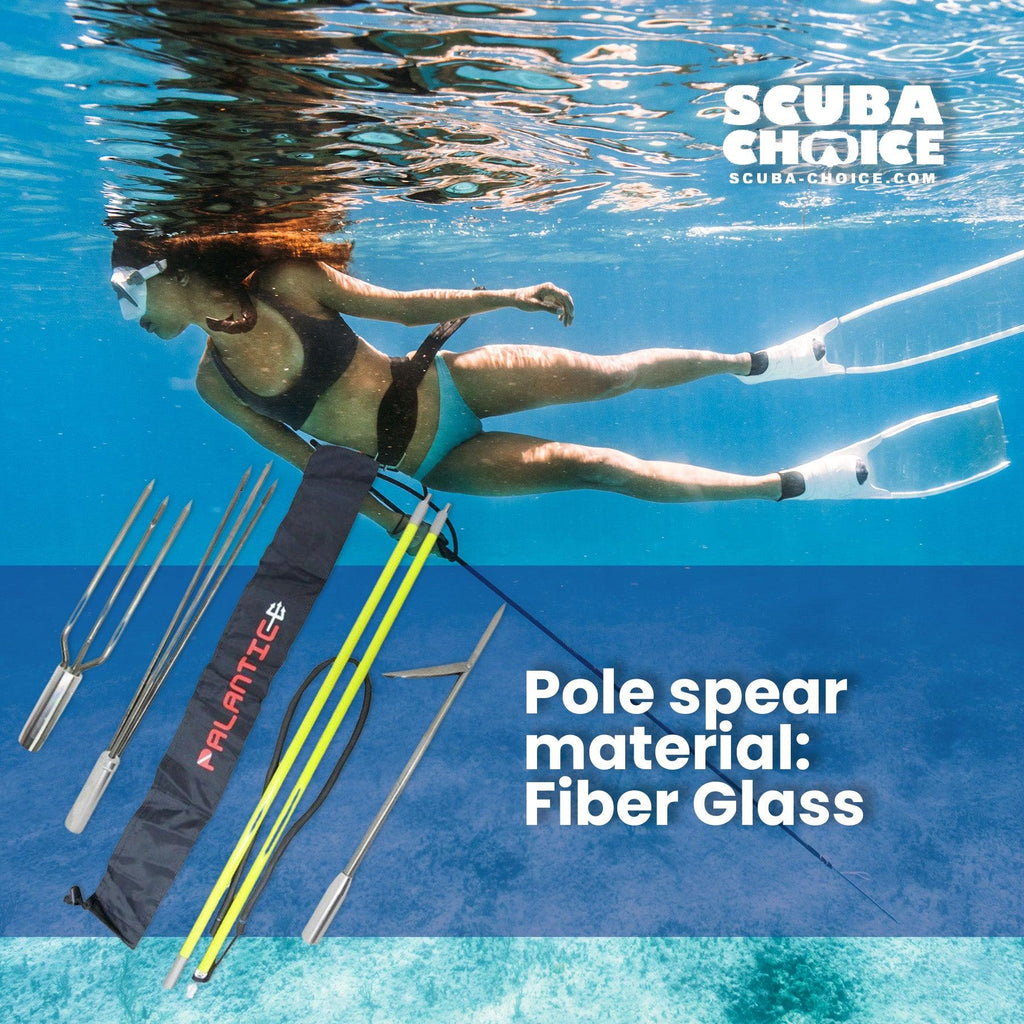Spearfishing 5' Fiber Glass Travel 2piece Hawaiian Sling Pole Spear 3 Tips Set