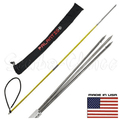 6' ft Travel Spearfishing 2Piece Fiber Glass Pole Spear 3Prong Paralyzer Tip Bag