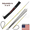 6' Travel Spearfishing 3Piece Pole Spear 3 Prong Paralyzer Adjustable to 4' & 5'