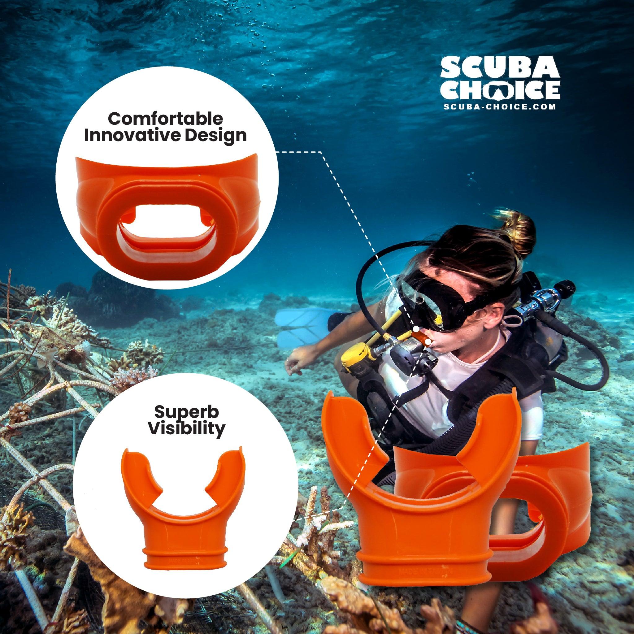 Scuba Choice Scuba Diving Orange Silicone Regulator Octopus Mouthpiece
