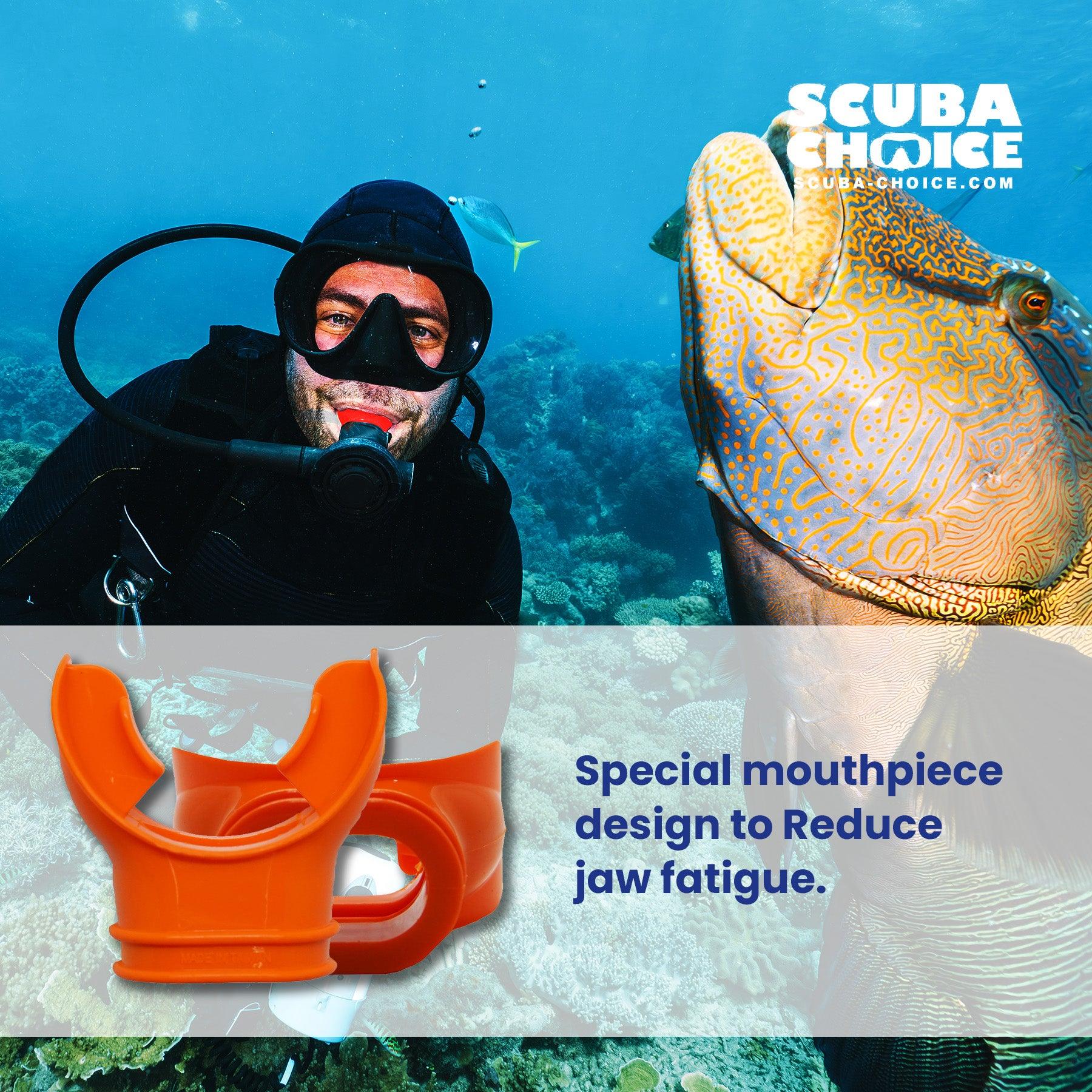 Scuba Choice Scuba Diving Orange Silicone Regulator Octopus Mouthpiece
